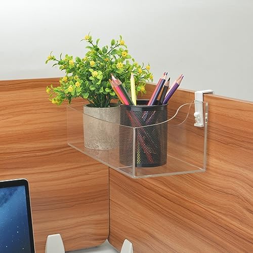 Acrylic Hanging Bedside Shelf - Clear Storage Organizer for Cubical Panels