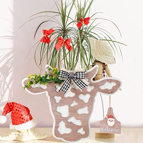 Maitys 13 Pcs Cow Head Door Wreath Sign