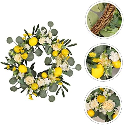 Artificial Lemon Wreath for Front Door Decor