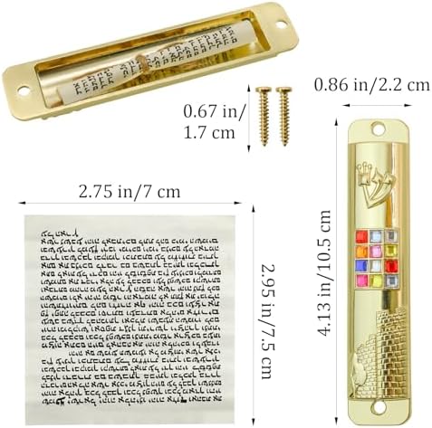 MrMrKura Gold Mezuzah Scroll Door Decor