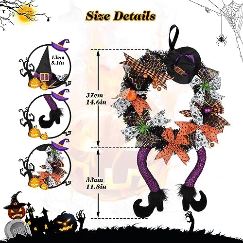 Halloween Witch Door Wreath 24 Inch Decor