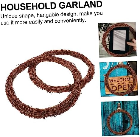 EXCEART 2pcs Artificial Rattan Wreath Garland for Home Decor