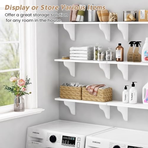 Forbena 24 Inch Wall Shelves Set of 3 White
