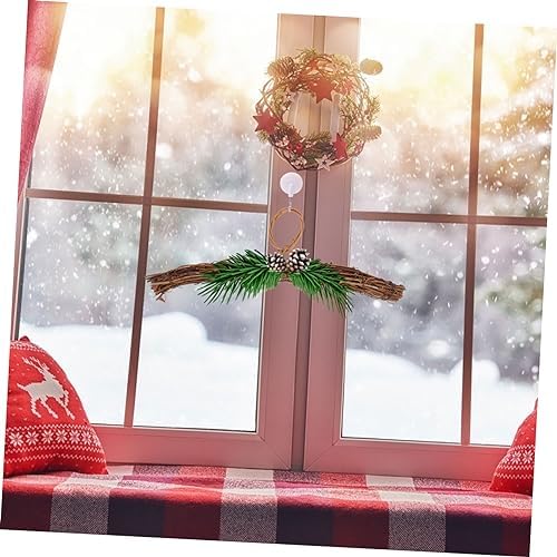 Amosfun 5pcs DIY Rattan Wreath Hanger Heart Shape Frame Front Door Garland Accessory