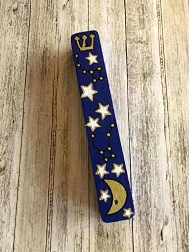 Moon and Stars Mezuzah with Kosher Scroll