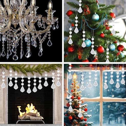 Crystal Christmas Ornaments - 30 Pcs Hanging Angel Crystals for Tree Decorations