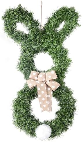Easter Rabbit Wreath Door Hanger with Bow 2441 Inches