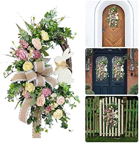 Cakina Easter Bunny Wreath Door Decor