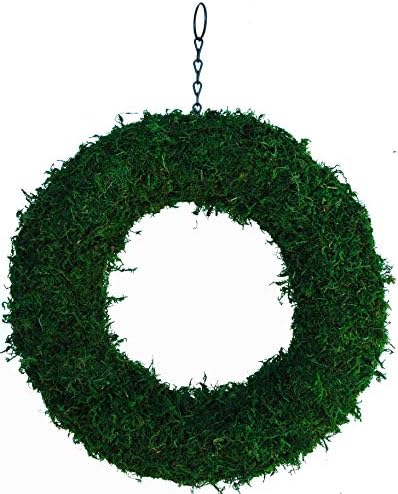 15 Inch Green Moss Living Wreath With 50 Topiary Pins