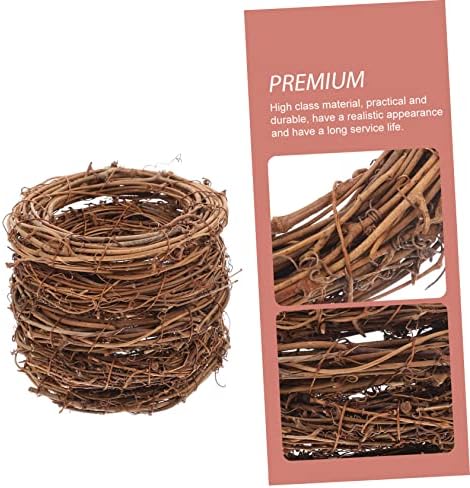 Sosoport 5Pcs Rattan Wreath Rings for Christmas and Holiday Decor