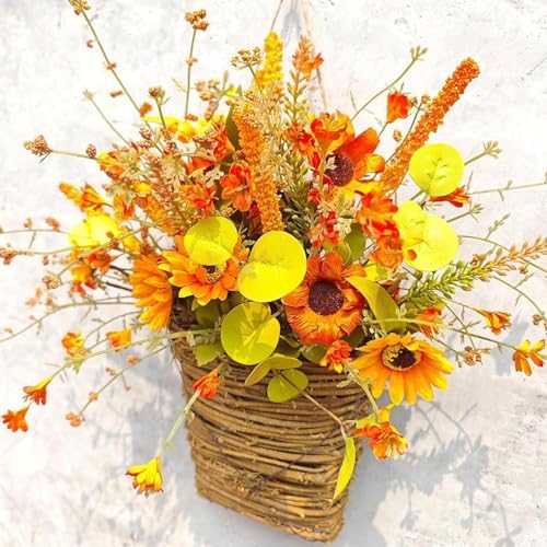 Fall Flowers Artificial Wreath for Front Door