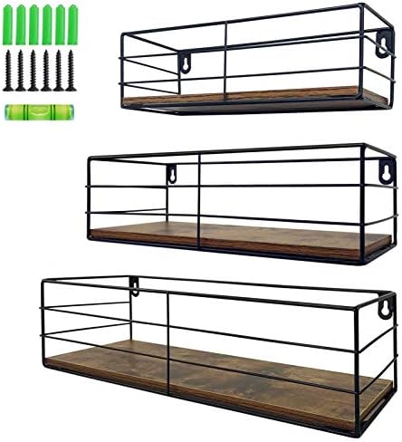 CRUGLA Floating Shelves Wall Mounted Set of 3