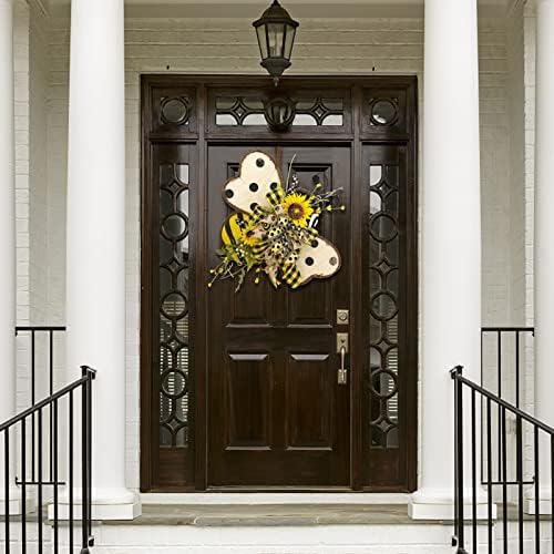 Sunflower Wreath Bee Garland Decor for Front Door