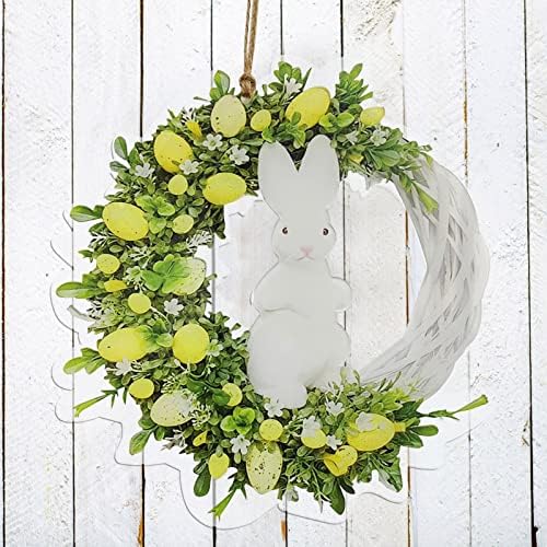 Easter Lily Cross Bowknot Door Wreath Decor