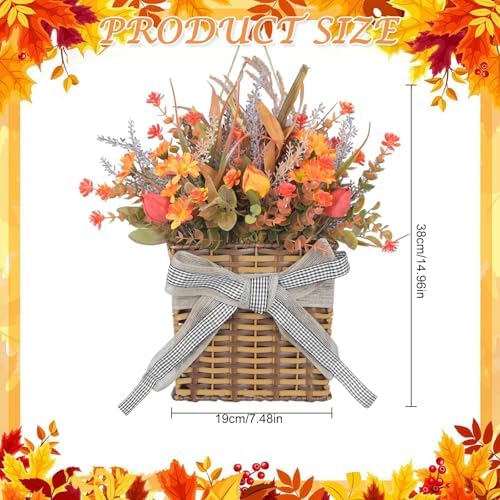 Fall Door Hanger Basket Wreath 15 Inch Decor