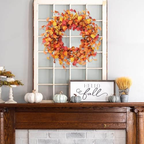 Sggvecsy 20 Fall Wreath Autumn Decor Front Door Wreath