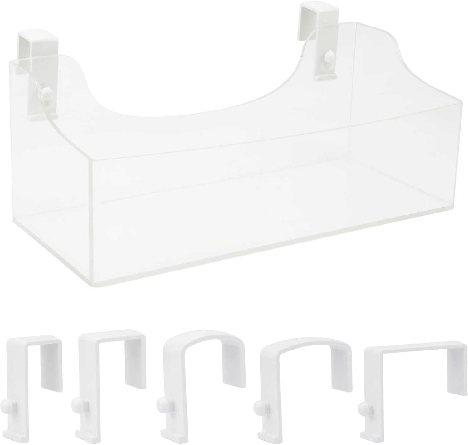 Acrylic Hanging Bedside Shelf - Clear Storage Organizer for Cubical Panels