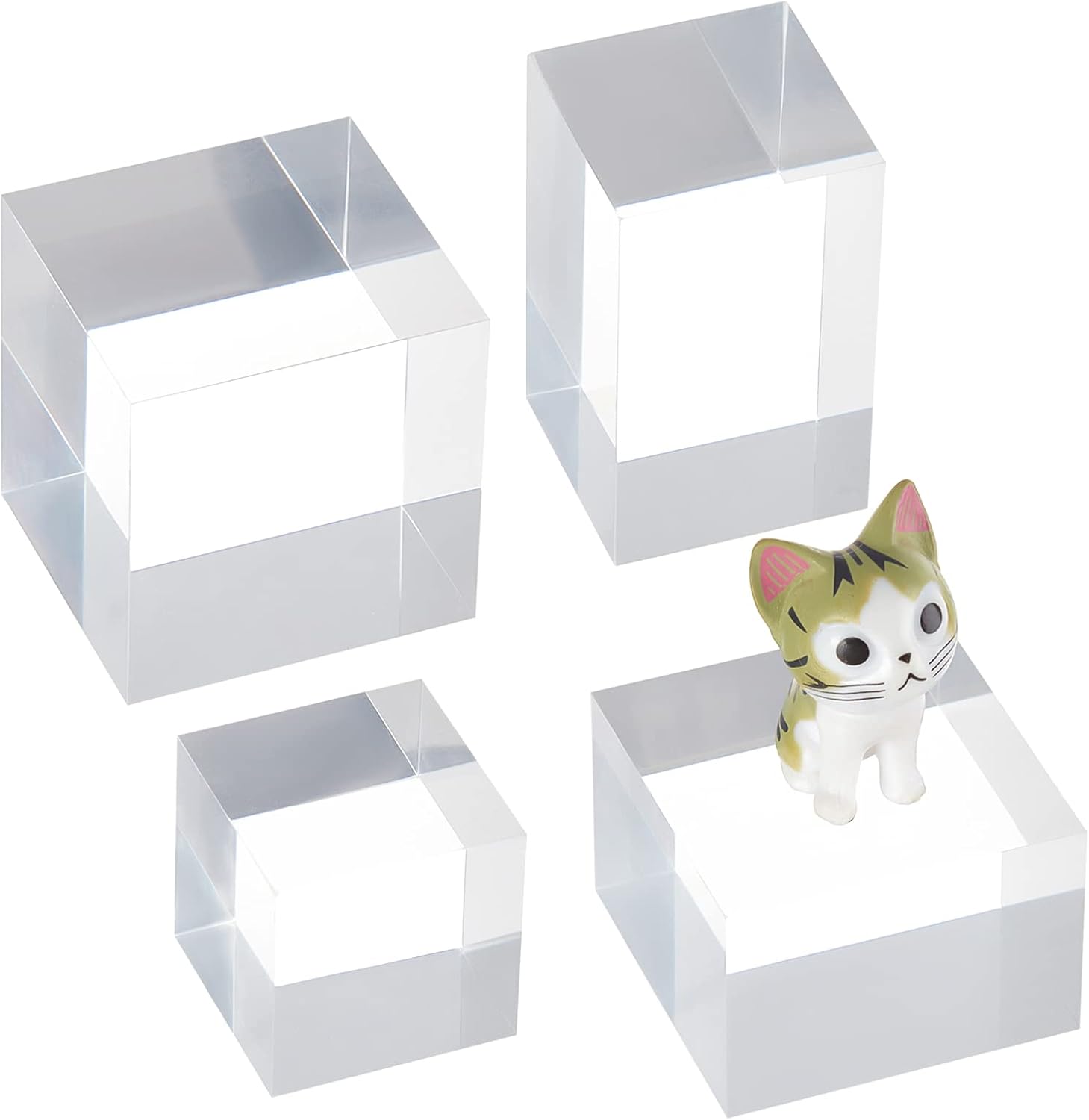 OLYCRAFT 4PCS Clear Acrylic Display Cubes for Jewelry and Collectibles 1