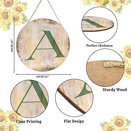 Farmhouse Door Hanger with Letter A Wood Sign Vintage Distressed