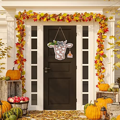 Maitys 13 Pcs Cow Head Door Wreath Sign