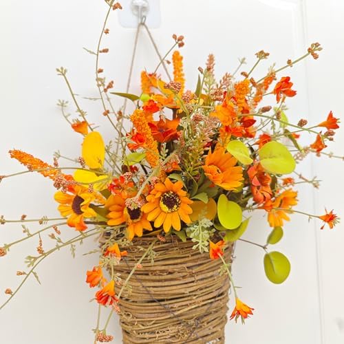 Fall Flowers Artificial Wreath for Front Door