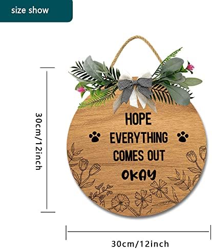 12 Inch Vertical Wood Wreath Hanger for Front Door