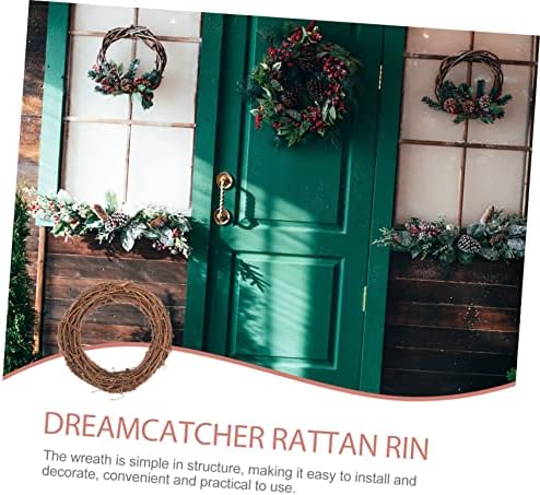 Sosoport 5Pcs Rattan Wreath Rings for Christmas and Holiday Decor