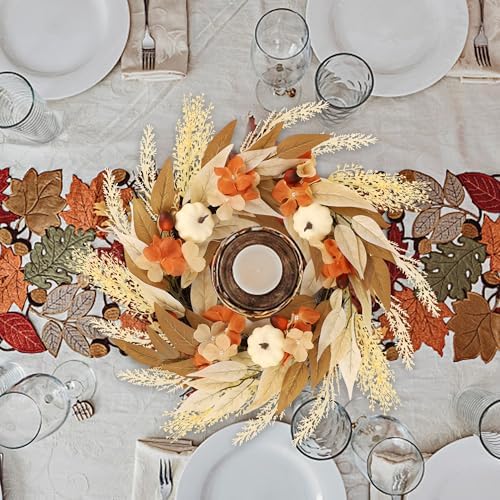 Winemana Fall Wreath for Front Door Thanksgiving Decor