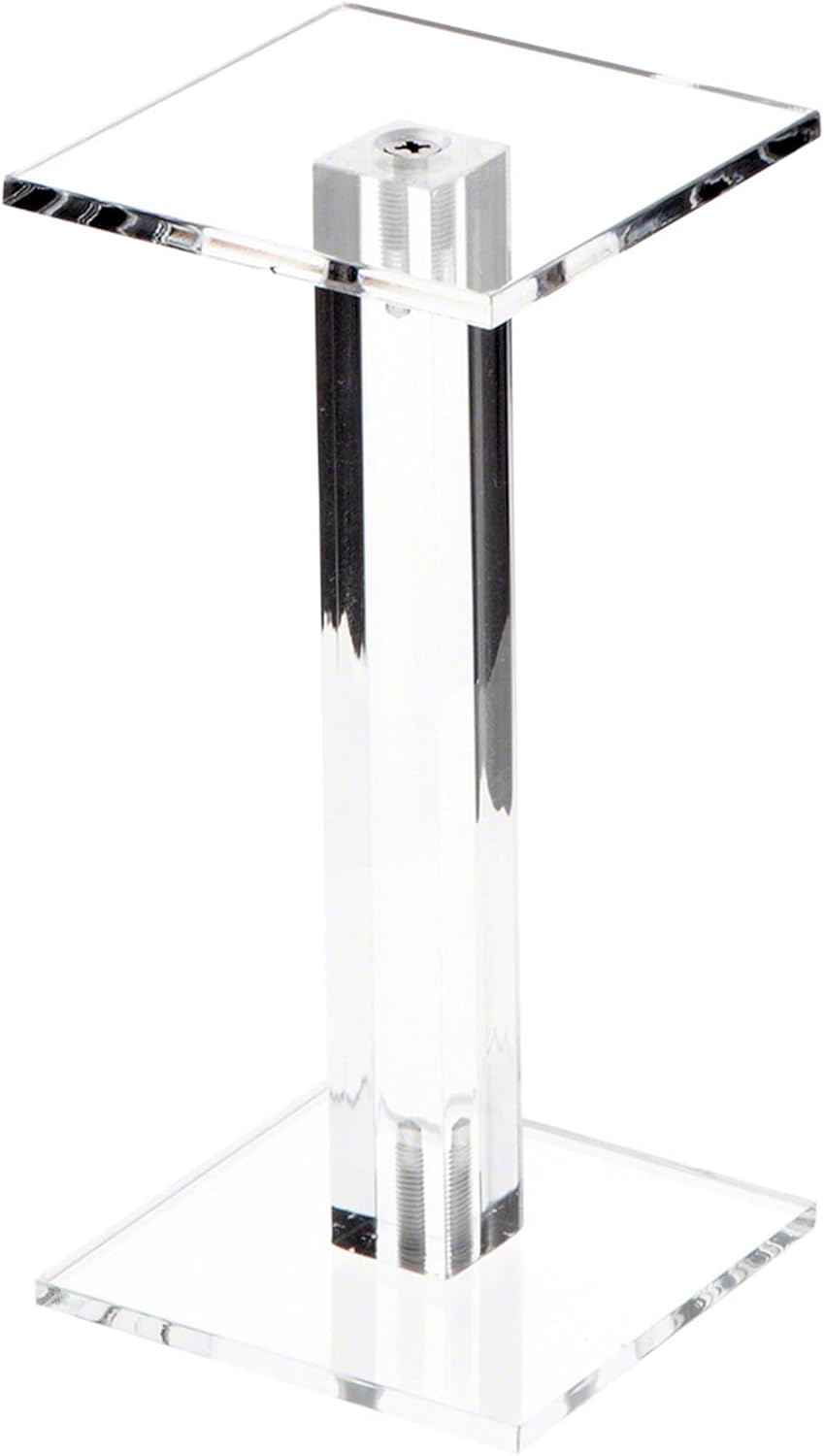 Plymor Clear Acrylic Square Barbell Pedestal Display Riser