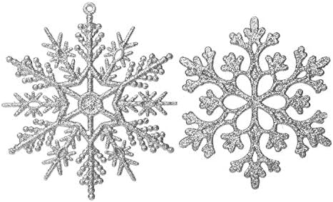 36 Piece Silver Glitter Snowflake Ornaments Set
