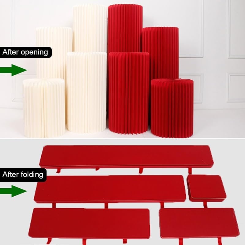 5pcs Foldable Cylinder Pedestal Stands for Wedding Decor