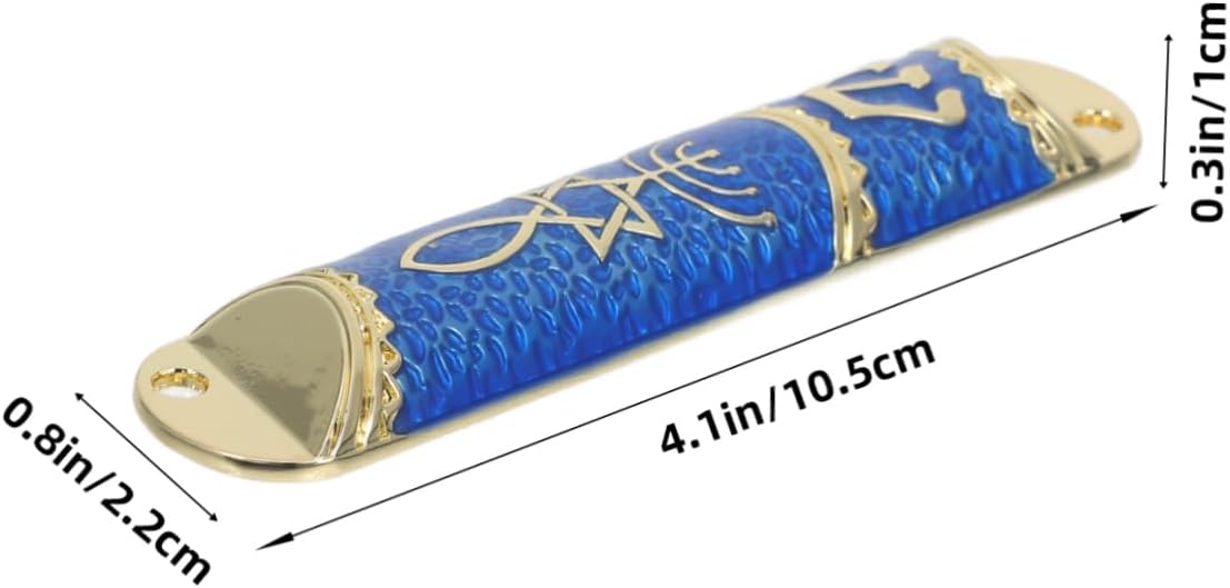 Metal Mezuzah Case with Door Scroll and Bible for Home Decor