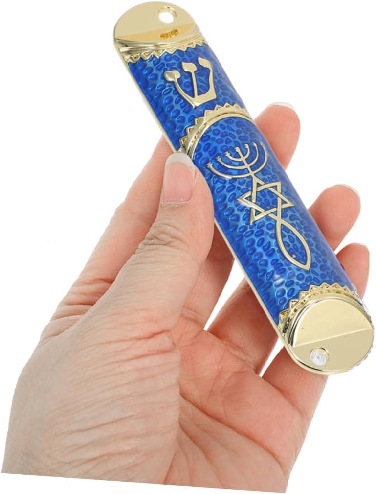 3 Sets Mezuzah Case with Scroll - Traditional Metal Jewish Home Blessing Decor