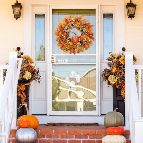 Sggvecsy 22 Inch Fall Wreath for Front Door and Wall Decor