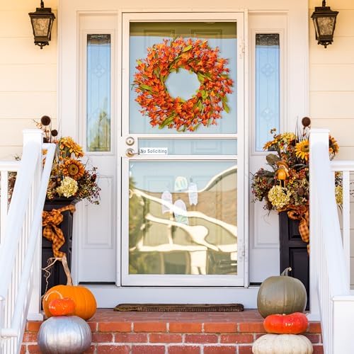 Sggvecsy Artificial Fall Wreath 22 Autumn Decor