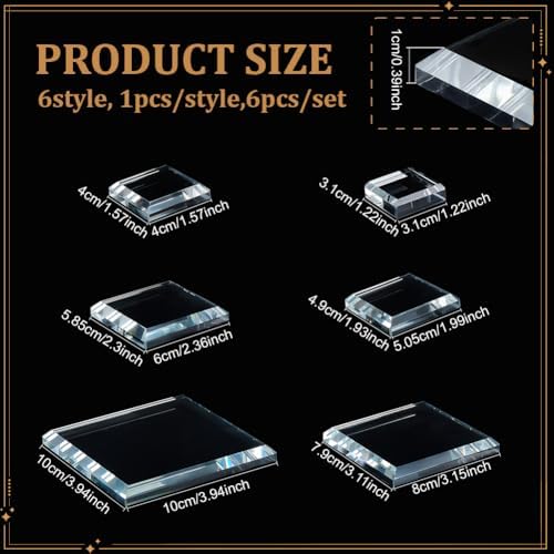 PH PandaHall 6 Pack Clear Glass Display Bases