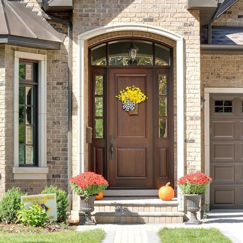Artificial Spring Door Wreath with Rattan Frame