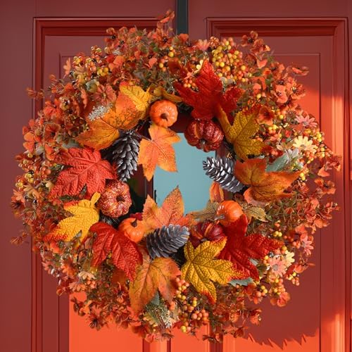 22 Inch Fall Wreath for Front Door