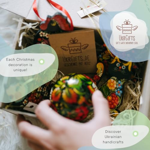 Hand Painted Wooden Christmas Bell Ornament 7cm