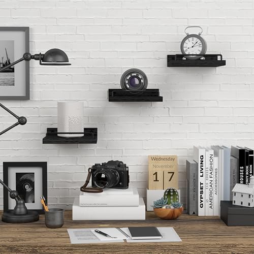 Small Floating Shelf 6x6 Inches Set of 3 Black