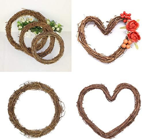 Unique Rattan Wreath Base Round Heart Shape DIY Decor