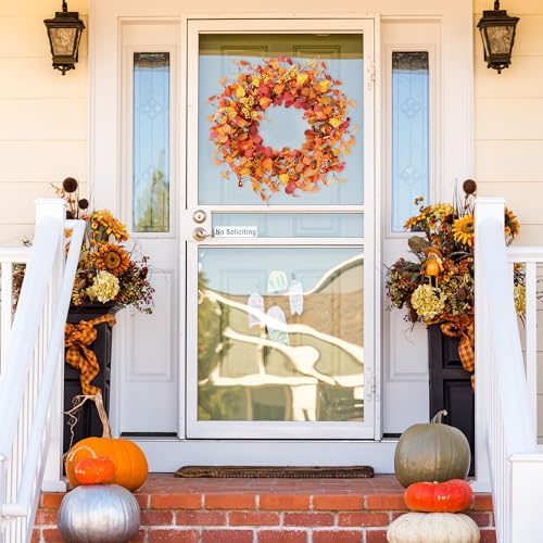 Sggvecsy 20 Fall Wreath Autumn Decor Front Door Wreath