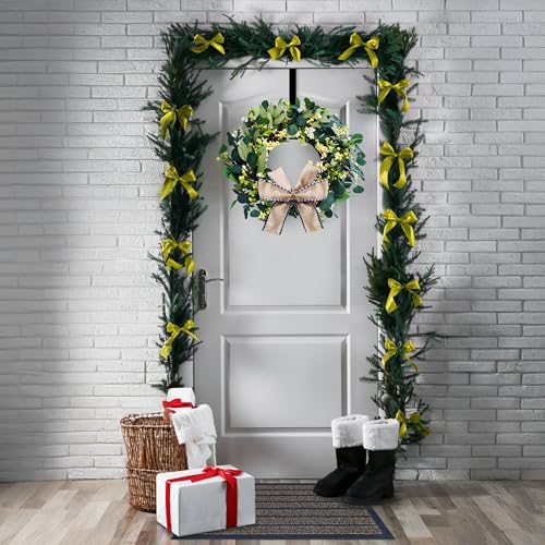 Artificial Eucalyptus Wreath with Doormat and Hanger - 24 Inch All Season Front Door Wreath