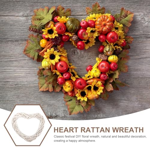 VOSAREA Rattan Heart Wreath DIY Frame