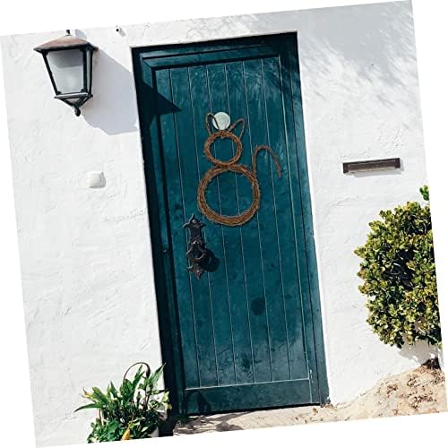 GLEAVI Small DIY Cat Wreath Hanging Garland for Halloween Home Decor