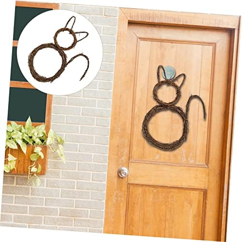 Cat Shape DIY Rattan Wreath for Halloween Decor