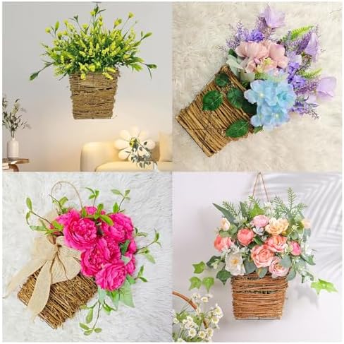 Cream Hydrangea Door Wreath Basket Hanger 1