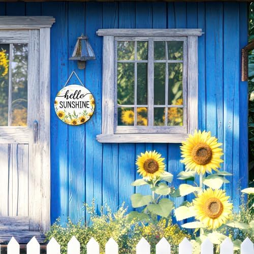 Artinme Summer Decor Wreath 12x12 Inch Hello Sunshine
