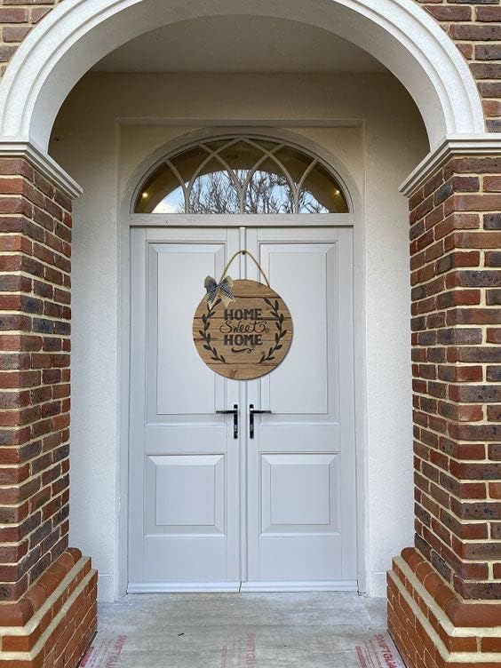 LERJIMUX Rustic Wooden Front Door Sign 11 Inches