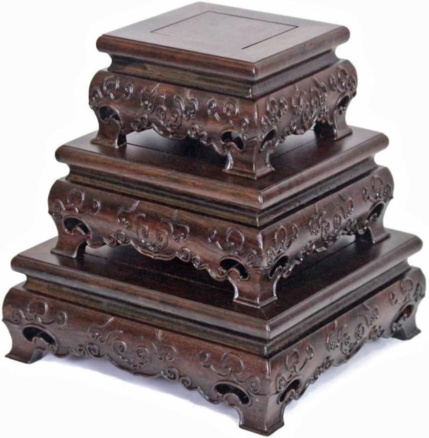 GOLDYWENDY Wooden Black Pedestal Display Stand for Statues Crafts Ornament Show Riser